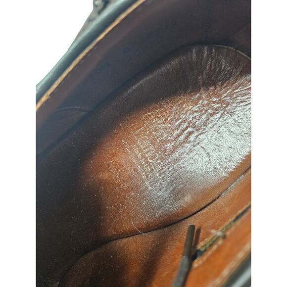 Allen Edmonds 10.5 Links Black Brown Leather Saddle Oxford Career Classic main image 6